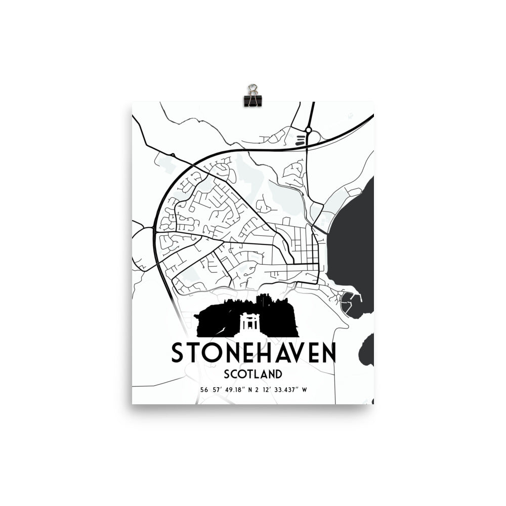 Stonehaven Map Framed Print