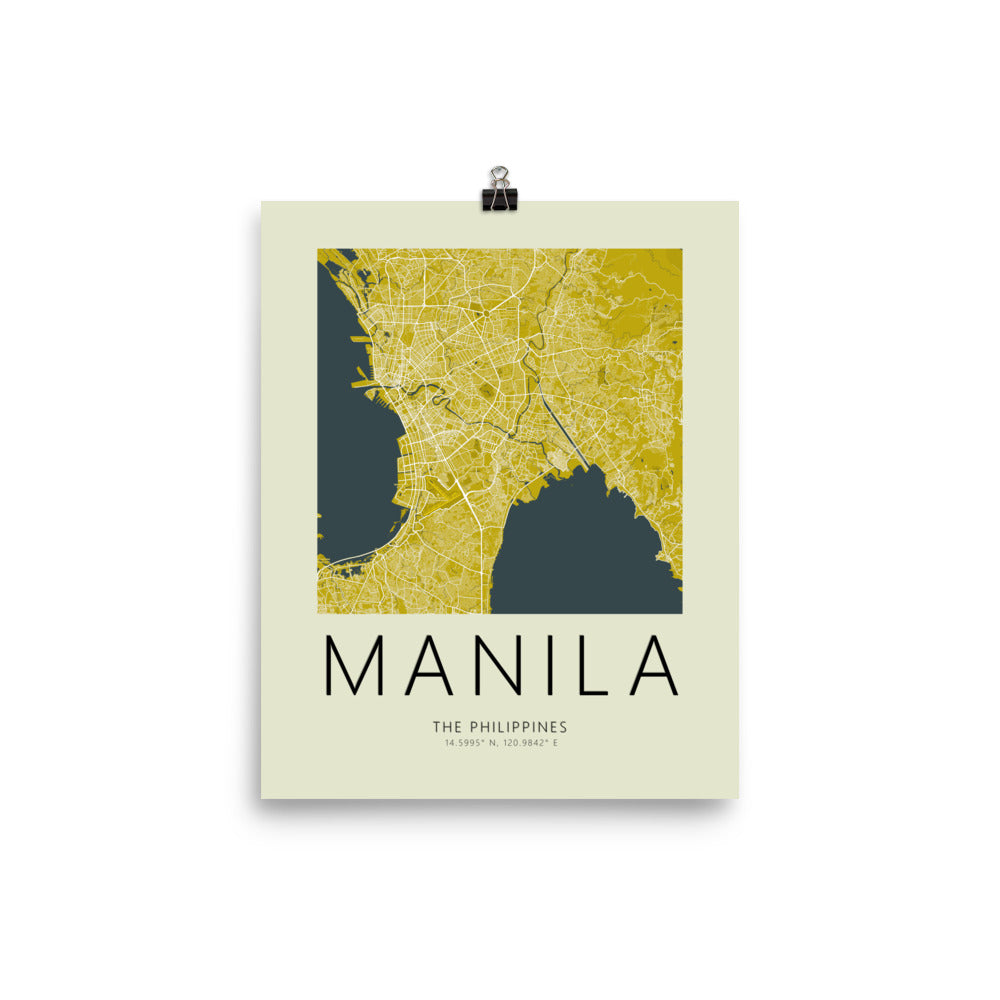 Manila Map Framed Print