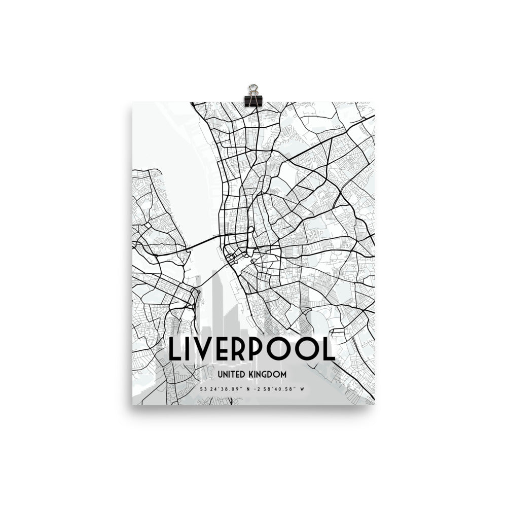 Liverpool Map Framed Print