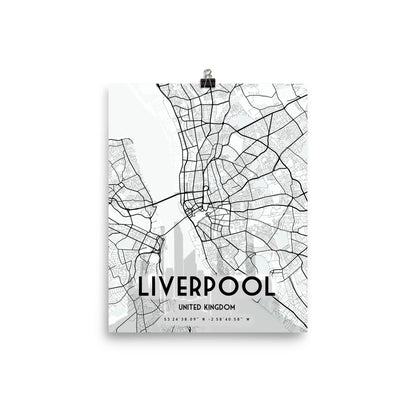 Liverpool Map Framed Print