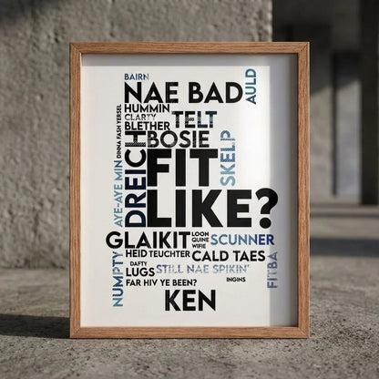doric aberdeenshire slang language in oak frame 