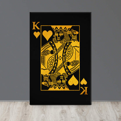 Black and Gold King of Hearts Canvas Print