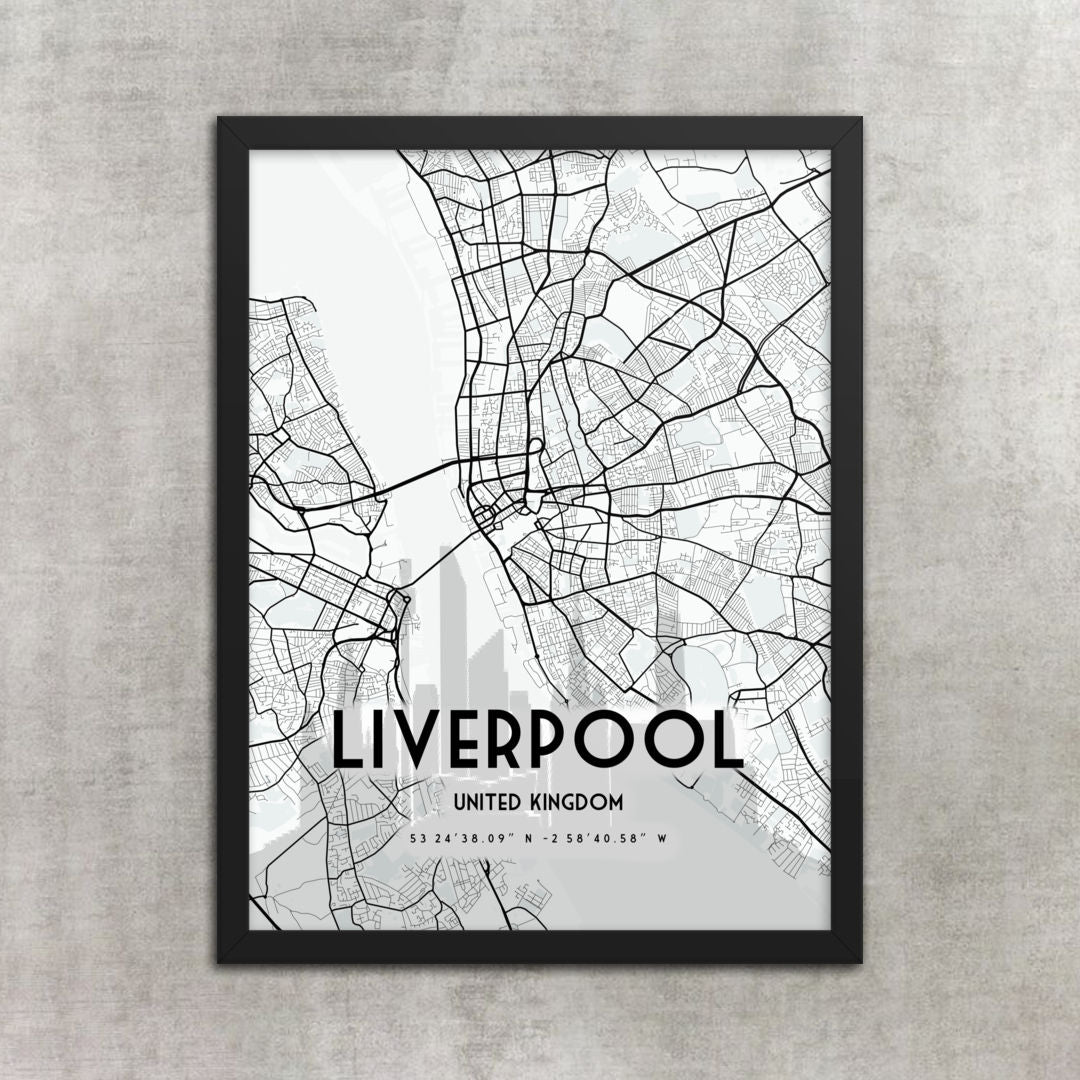 city of liverpool map poster wall art print 