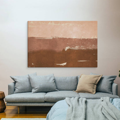 Mahogany Parallels Abstract Canvas Print