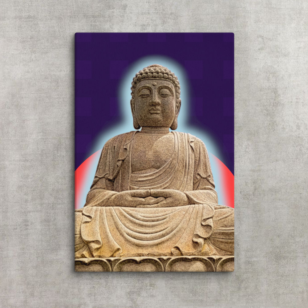 mindful buddha canvas wall art print 