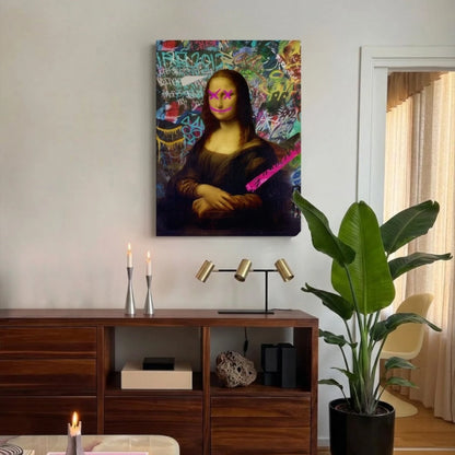 Mona Lisa Punk'd Canvas Print