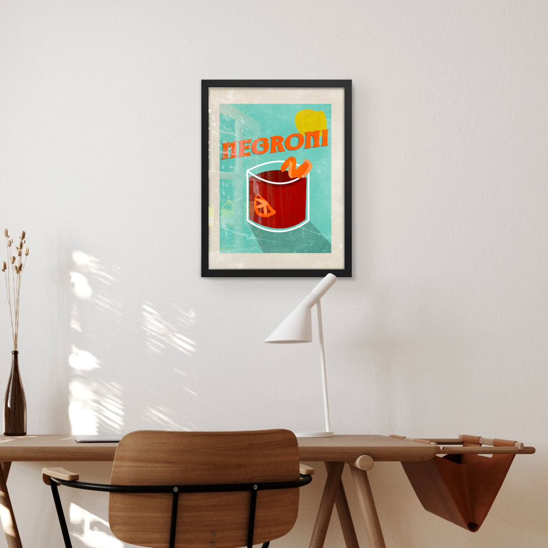 Negroni Cocktail Poster Print