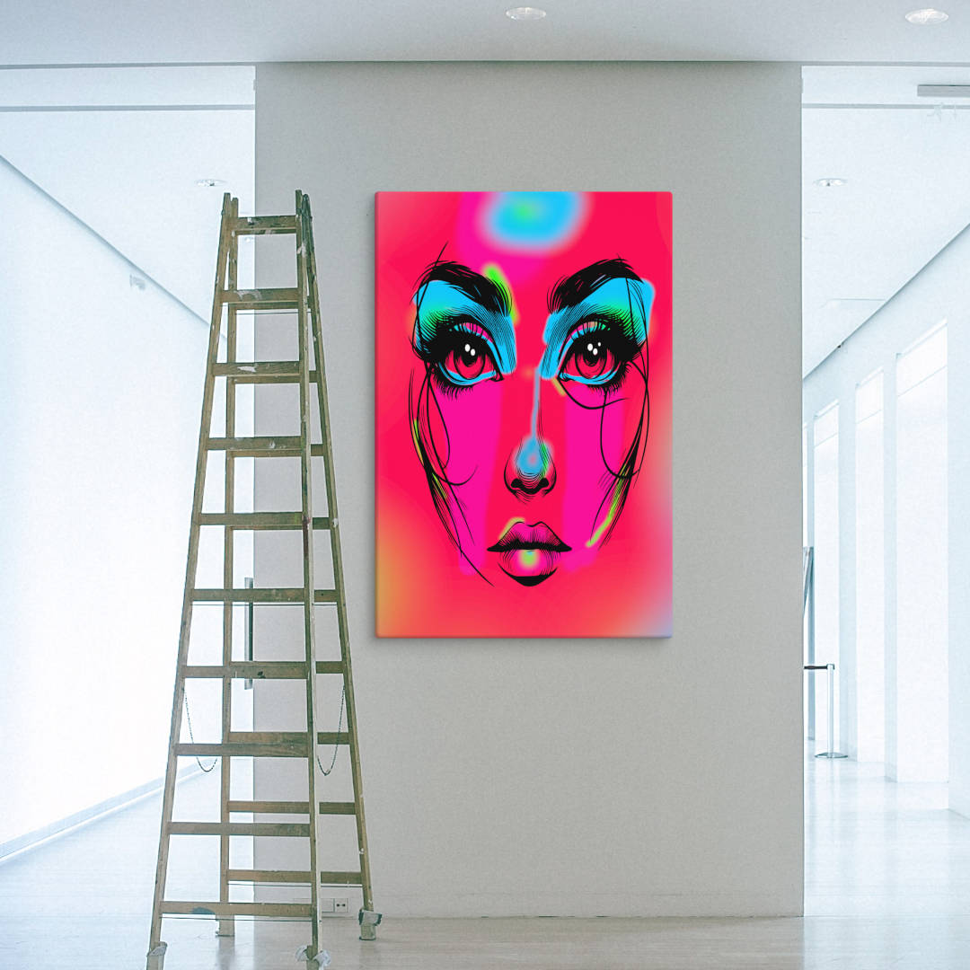 Neon Expression Canvas Print