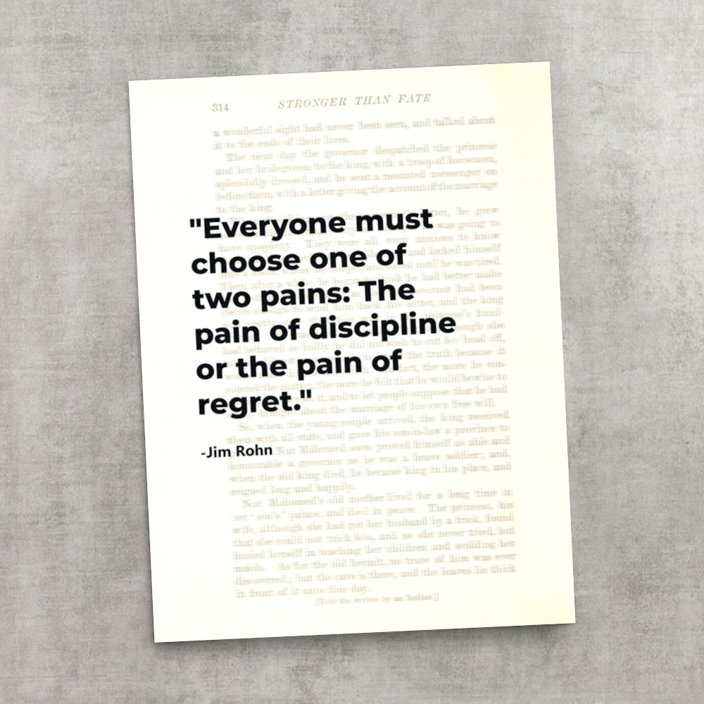 one of two pains motivational wall art poster 