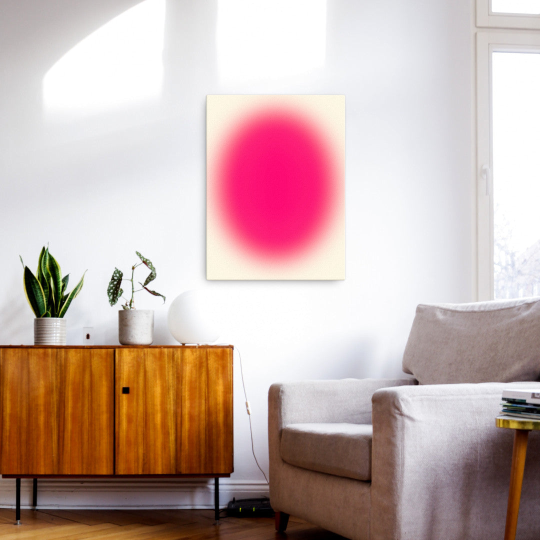 pink blur canvas print on wall