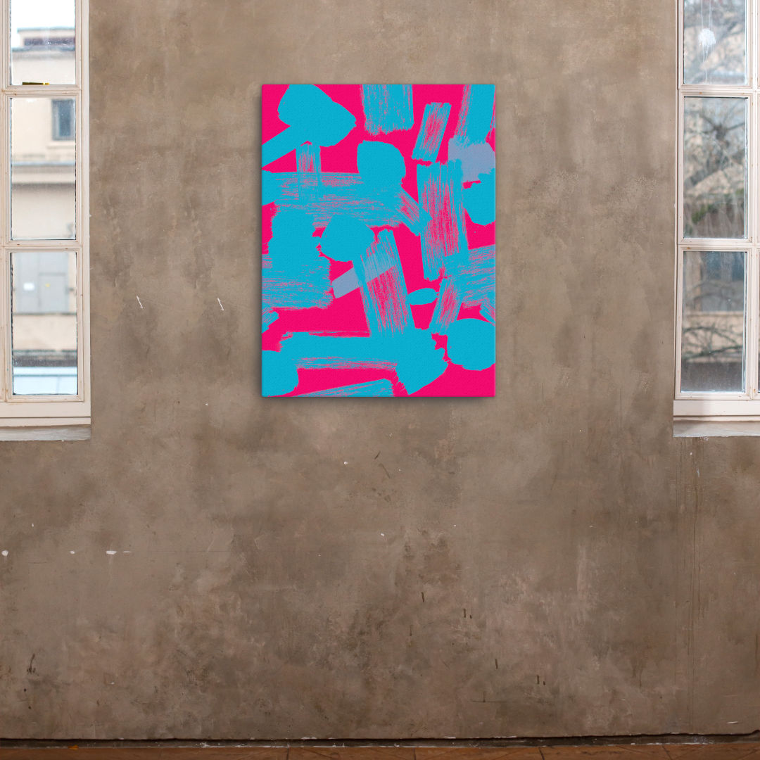 blue and pink vivid canvas print 