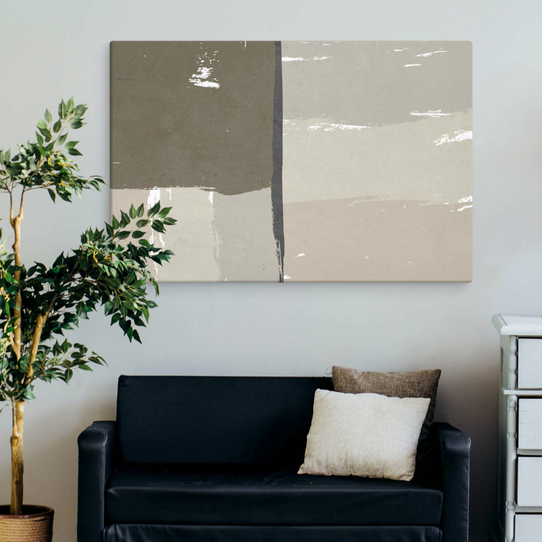 abstract canvas print in neutral earthy colors available in extra large 