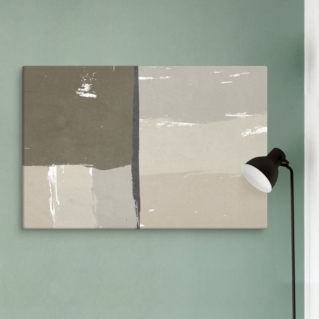 Tan Territories Abstract Canvas in a cosy dining room