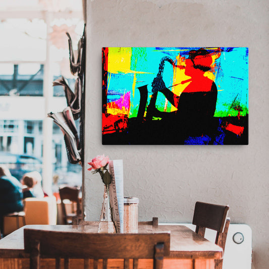 music saxophone canvas wall art print 