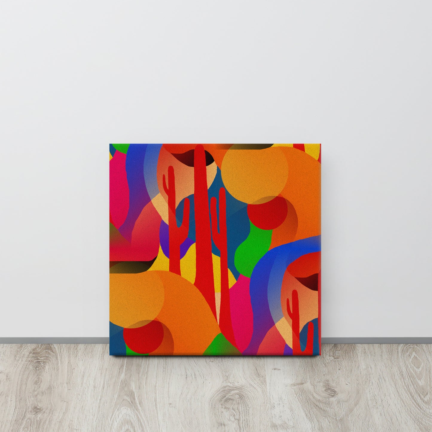 abstract cactus square canvas