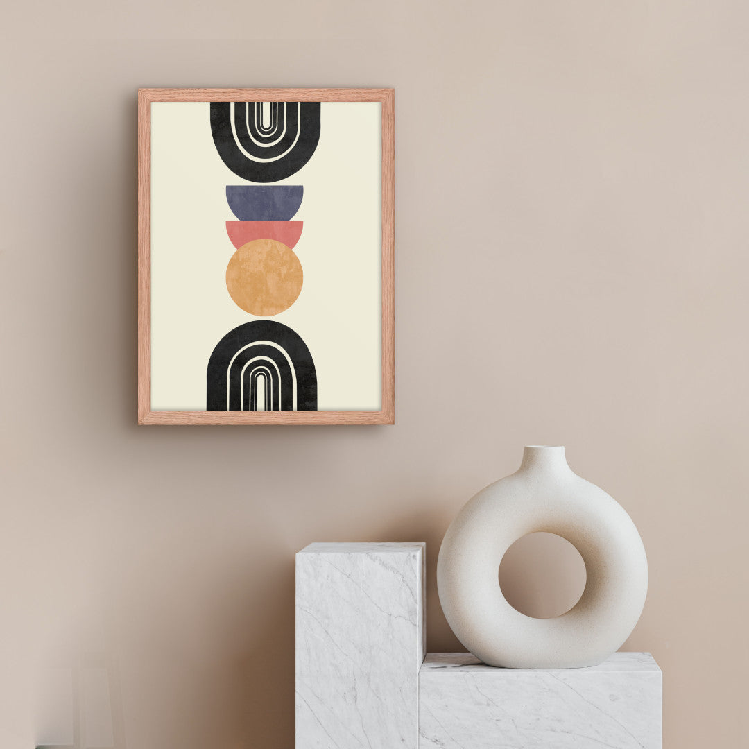 boho style art work of arches and circular shapes