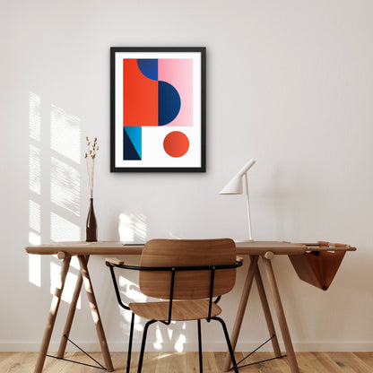 Bauhaus black framed print on wall 
