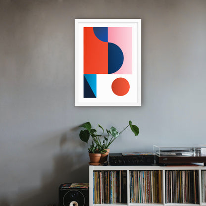 bauhaus white framed print on wall 
