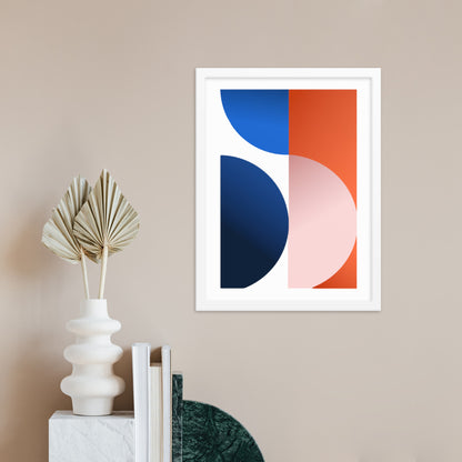 bauhaus white framed wall art on wall