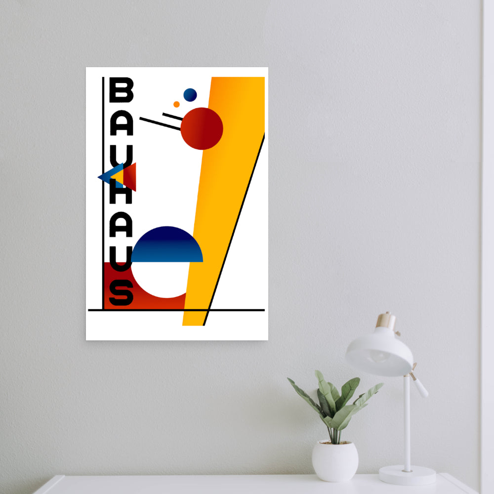 bauhaus wall art poster on wall