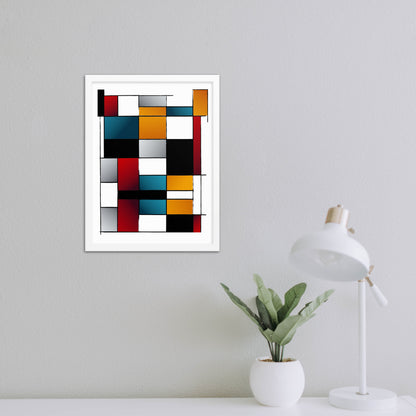 bauhaus white frame wall art on wall 