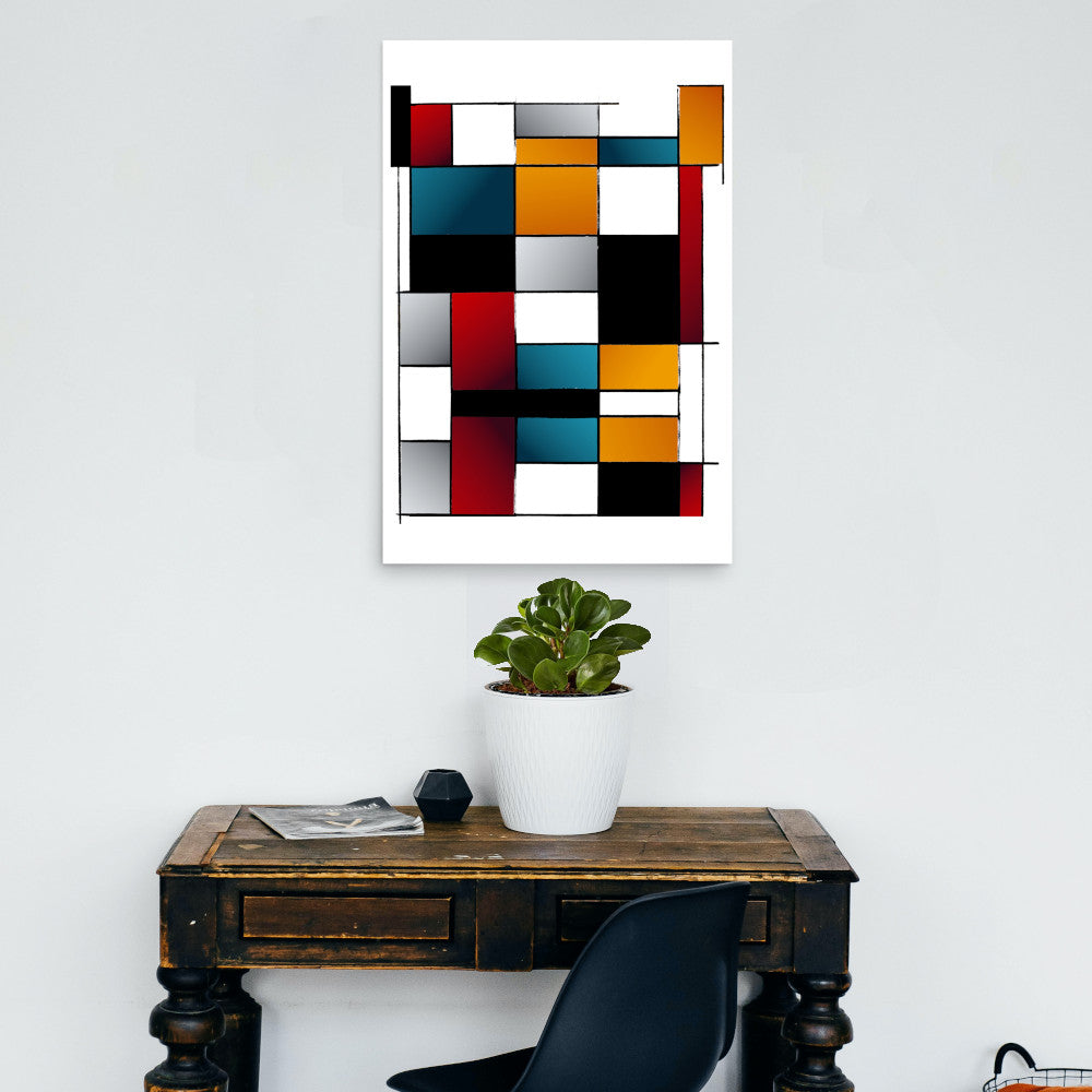 bauhaus 5 poster wall art on house wall