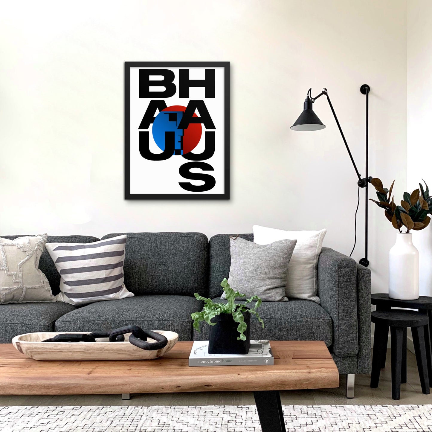 bauhaus black frame wall art print on wall