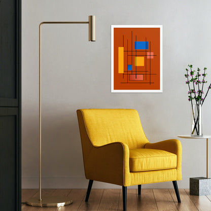 Bauhaus brown white frame on wall