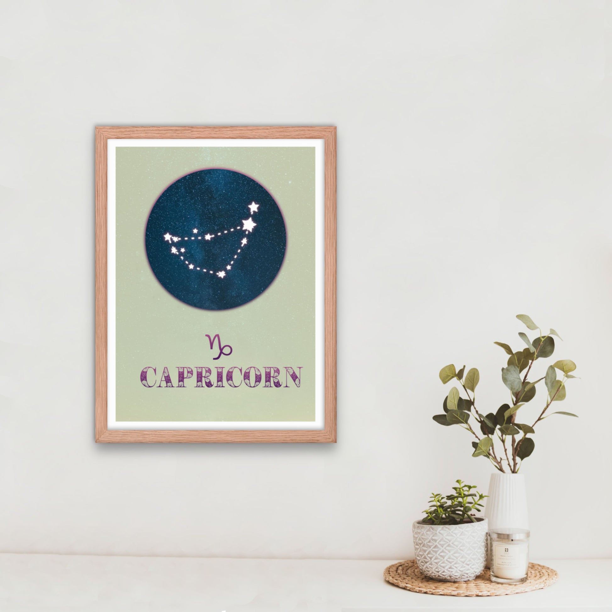 Capricorn zodiac star sign poster wall art print 