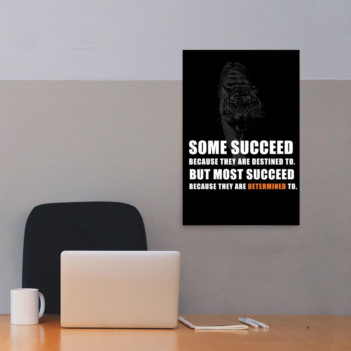 determined to succeed motivational poster print 