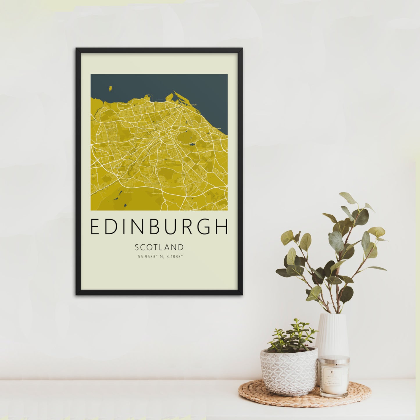 Edinburgh Map Framed Print