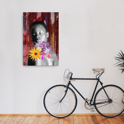 Floral deep mist canvas print on wall