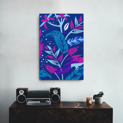 floral illumination canvas print on wall