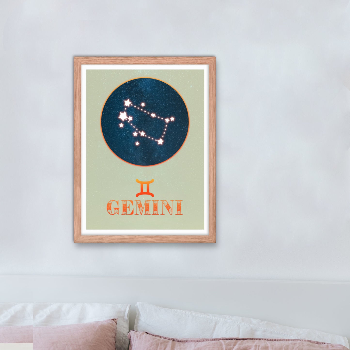 gemini star sign zodiac framed wall art poster