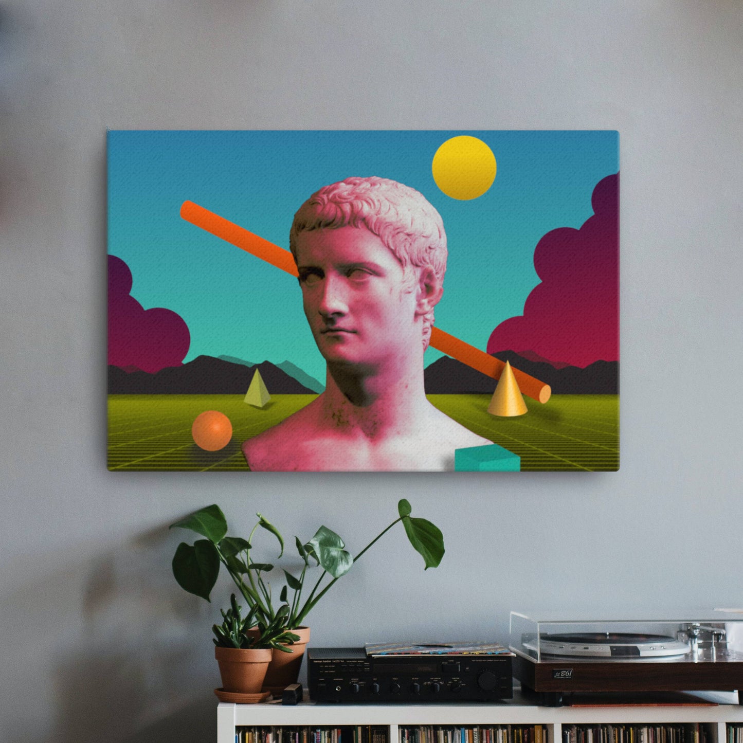 geometric emperor gaius canvas wall art print