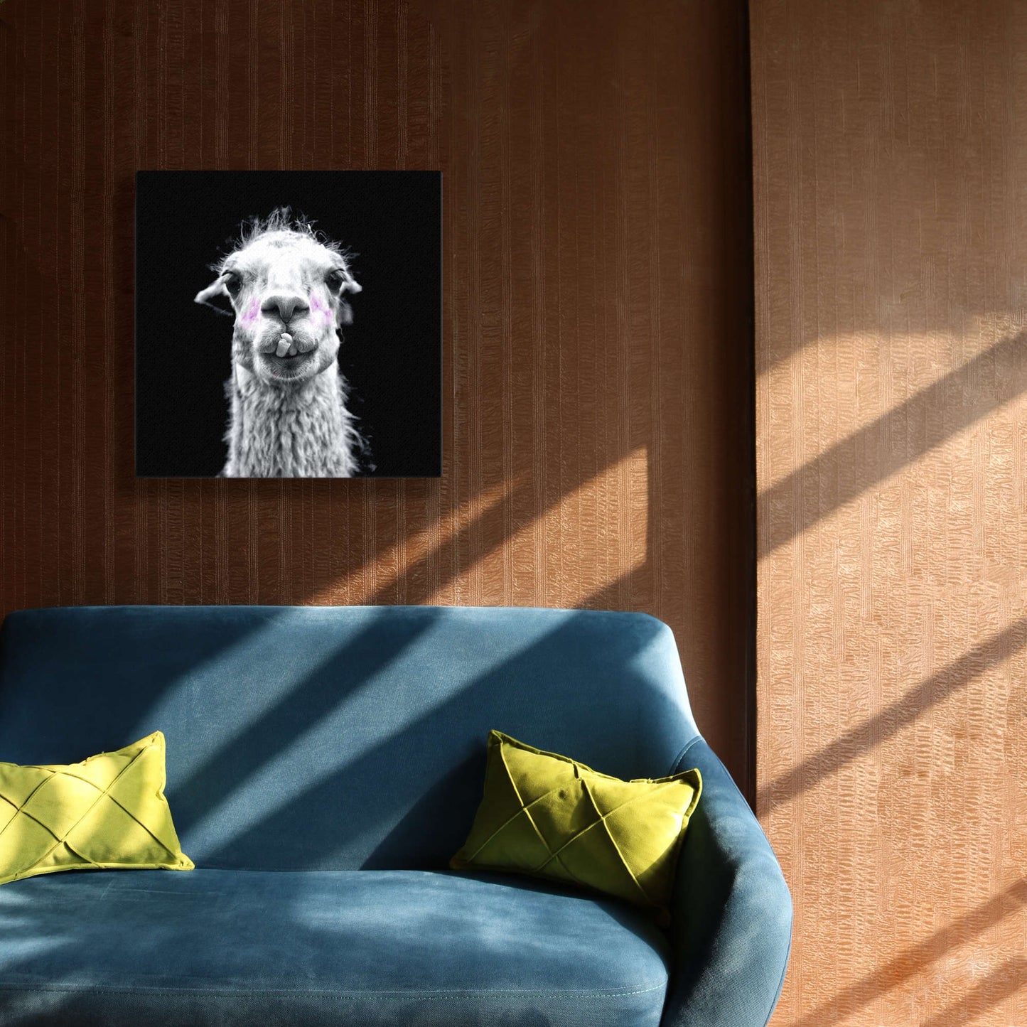 funny llama canvas wall art 