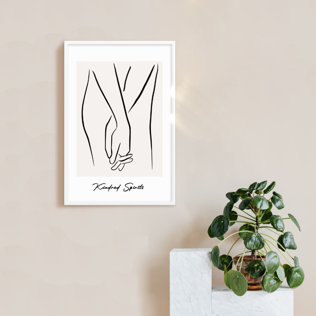 Kindred Spirits Line Art Framed Print