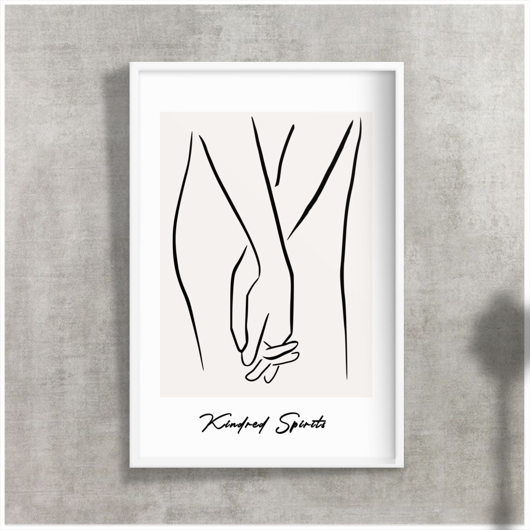 Kindred Spirits Line Art Framed Print