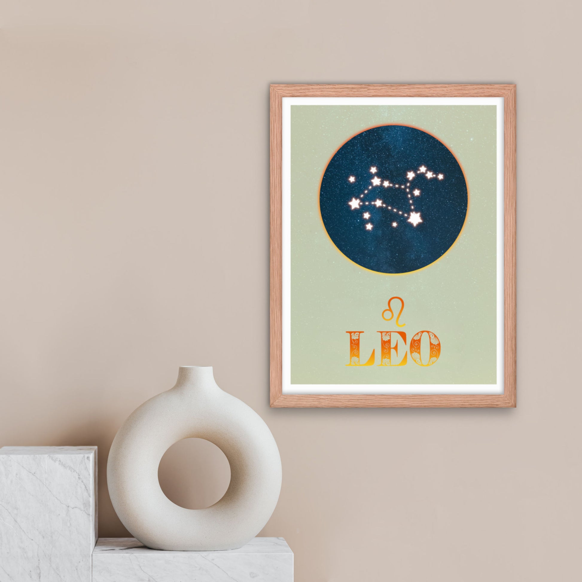 Leo zodiac star sign poster wall art print