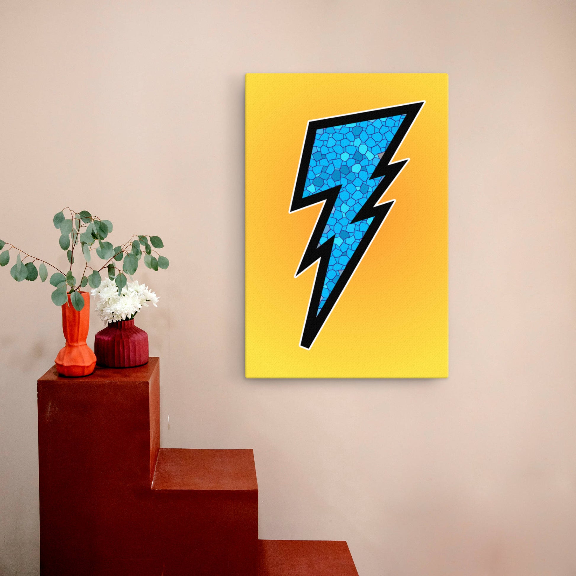 lightning bolt canvas wall art print 