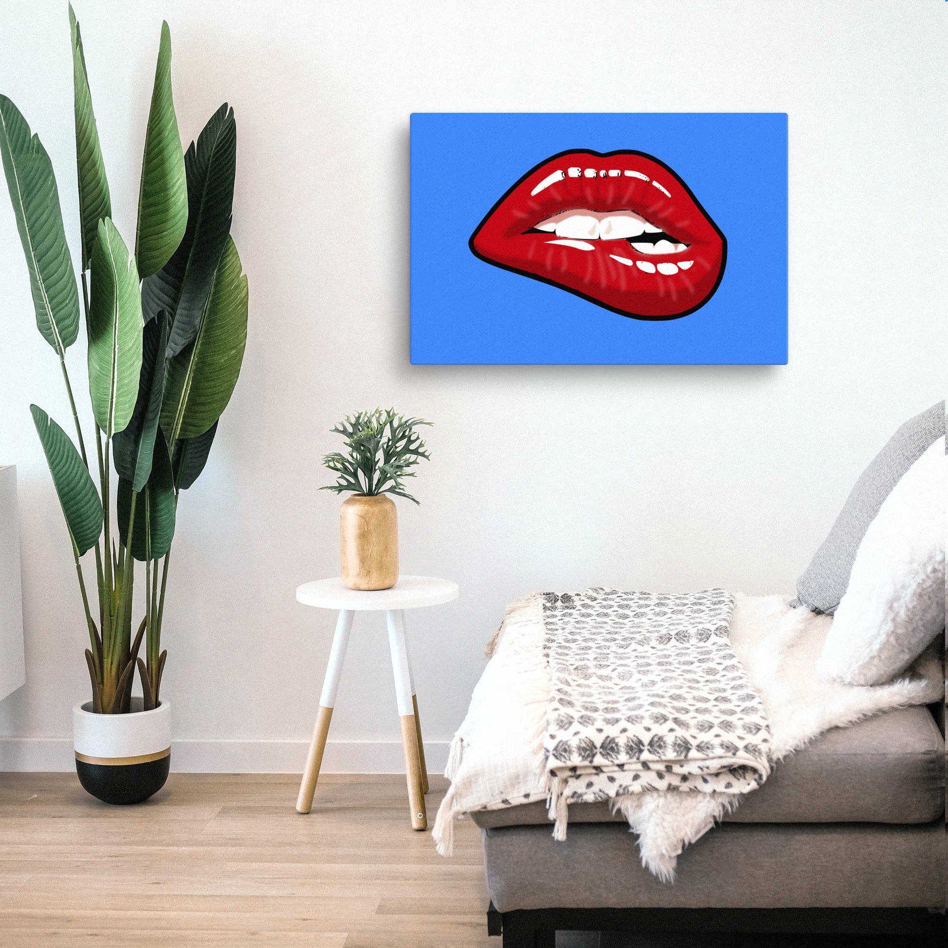 lip art canvas wall print 