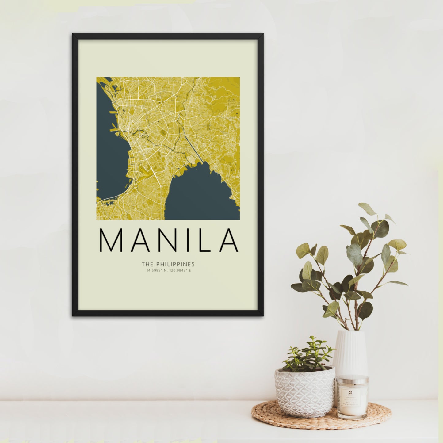 Manila Map Framed Print