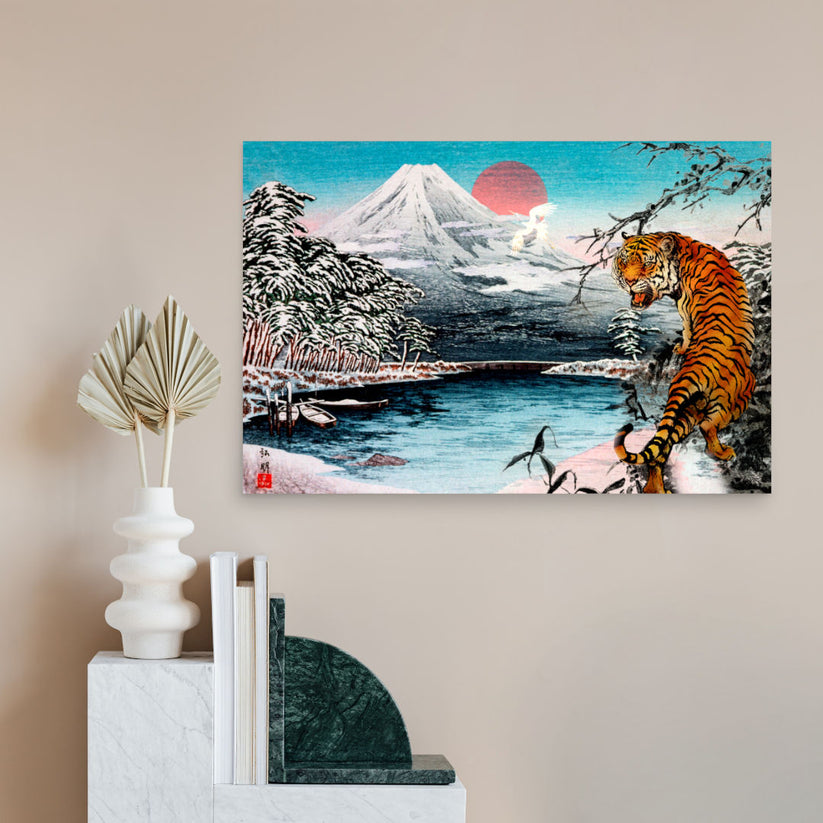 Mt. Fuji from Tagonoura Snow Scene Poster