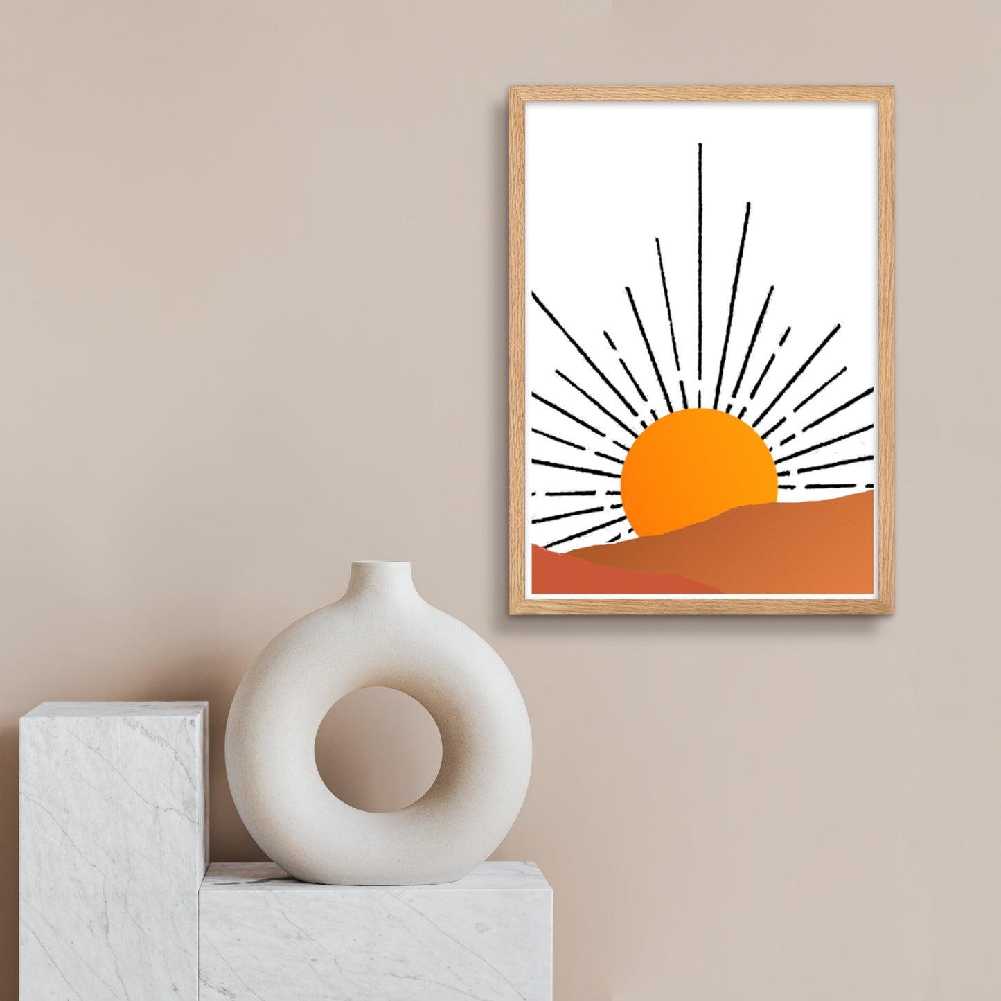 sunrise desert wood framed wall art 