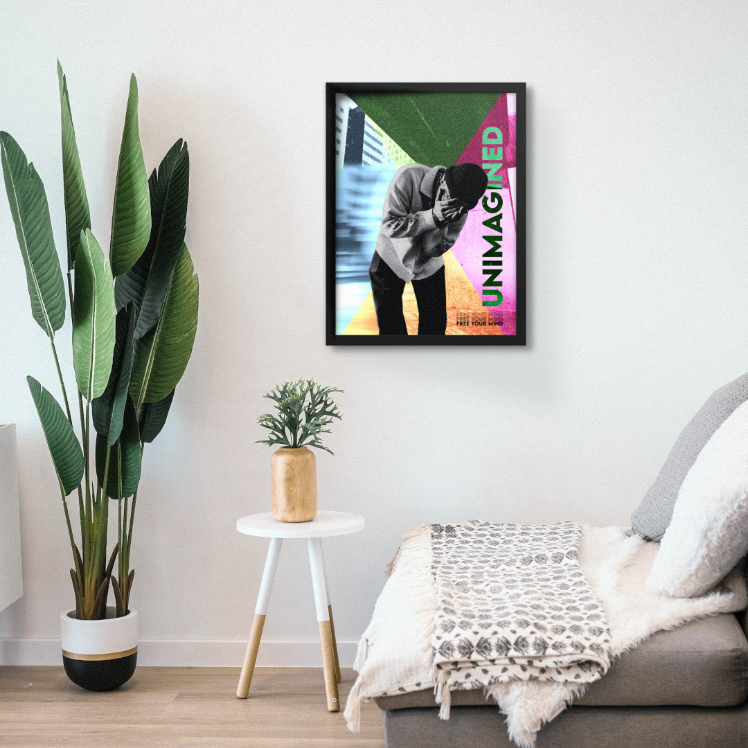 modern contemporary framed print on wall