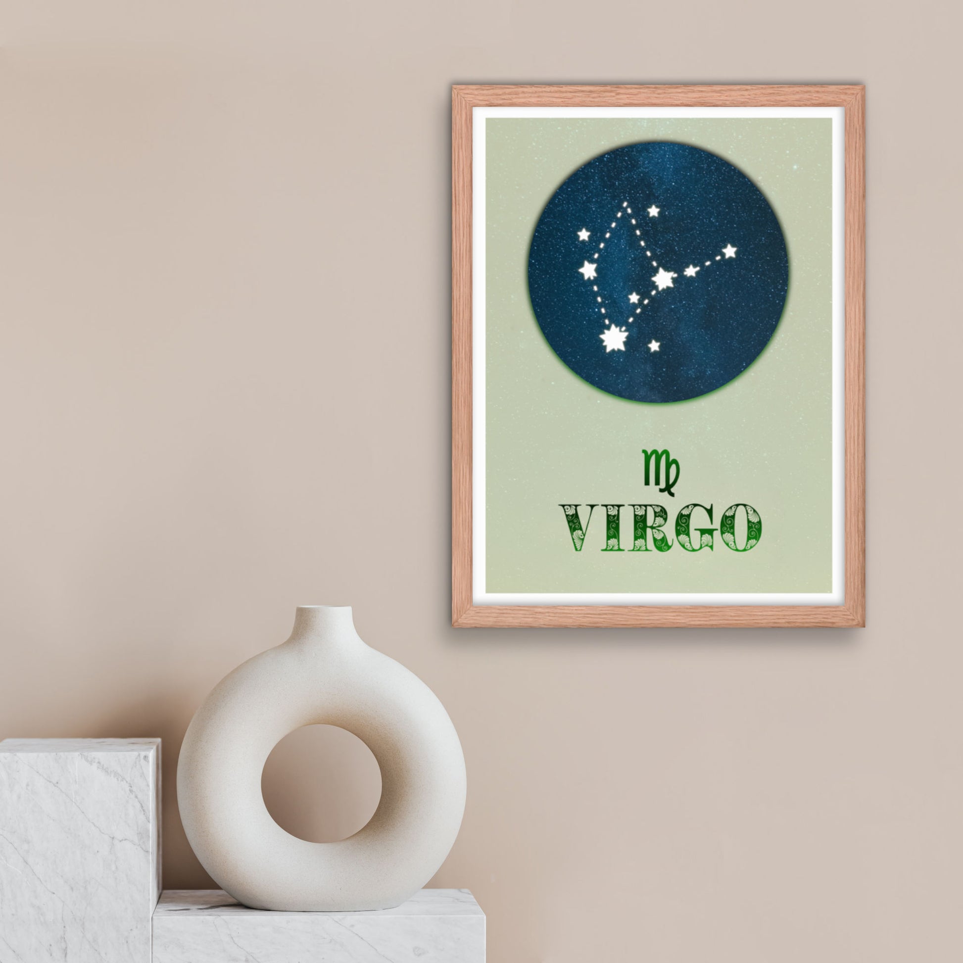 virgo zodiac star sign framed wall art print