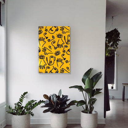 Yellow Doodle Canvas Print