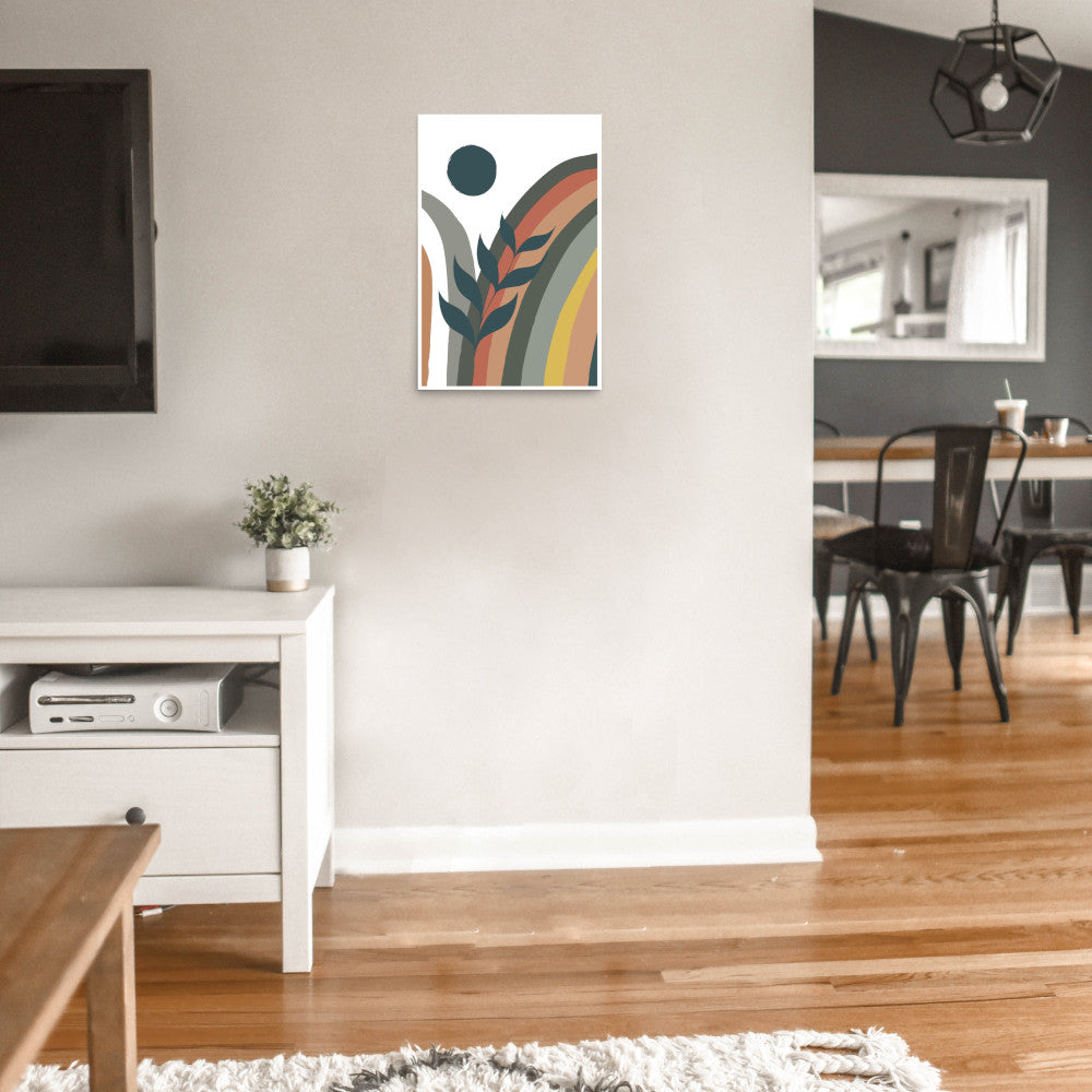 abstract nature illustration on living room wall