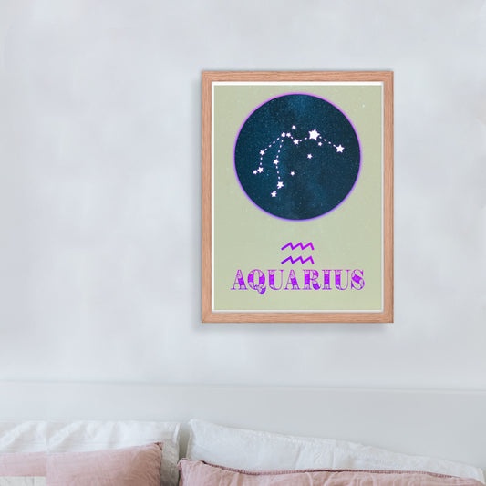 aquarius zodiac star sign poster wall art print 