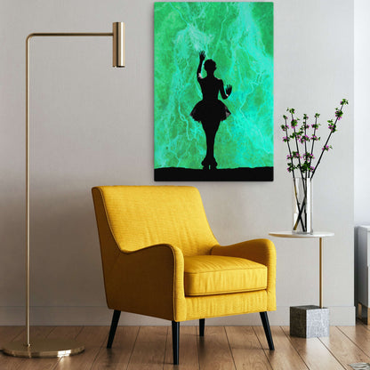 ballerina green canvas on wall